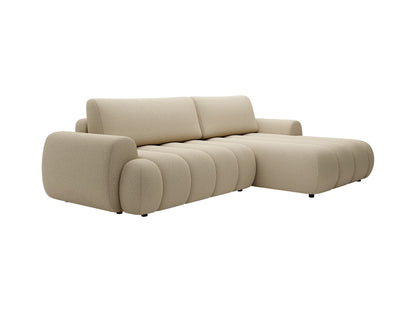 Canapé Japandi d'Angle Tissu Beige - Fridora