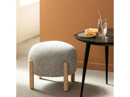 Petit Tabouret Japandi Bouclette Gris - Calya
