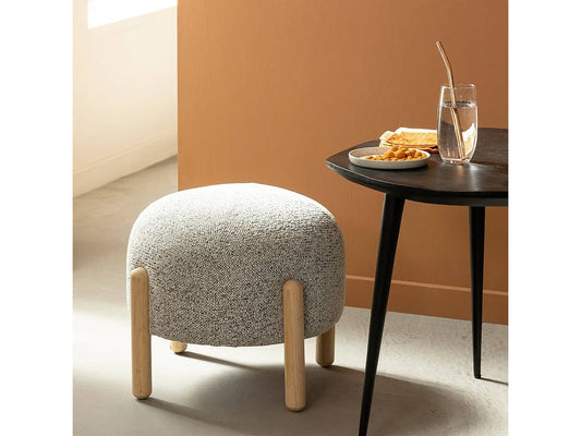 Petit Tabouret Japandi Bouclette Gris - Calya