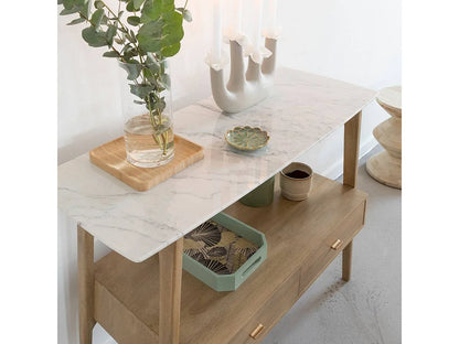 Console Hybride Japandi Manguier Marbre - Hari
