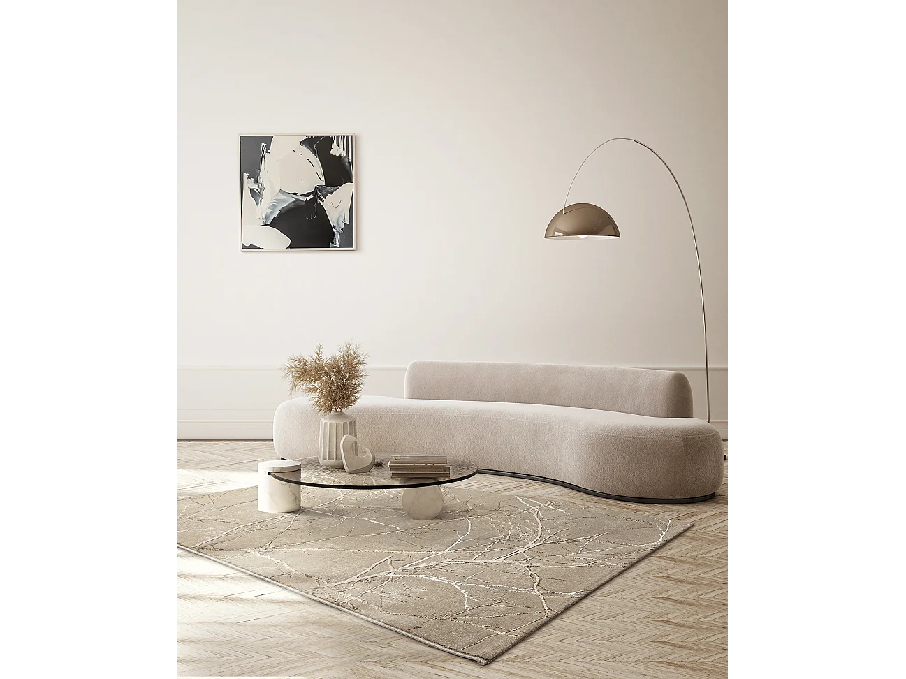 Tapis Japandi Brillant Nature Beige - Mila