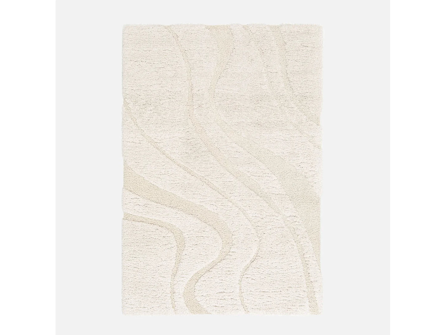 Tapis Japandi Shaggy Relief Crème - Amy