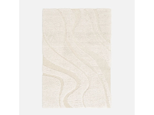 Tapis Japandi Shaggy Relief Crème - Amy