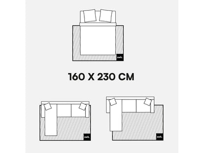 Tapis Japandi Shaggy Relief Crème - Amy