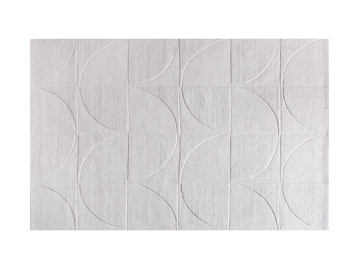 Tapis Japandi Relief Géométrique Laine - Miluna
