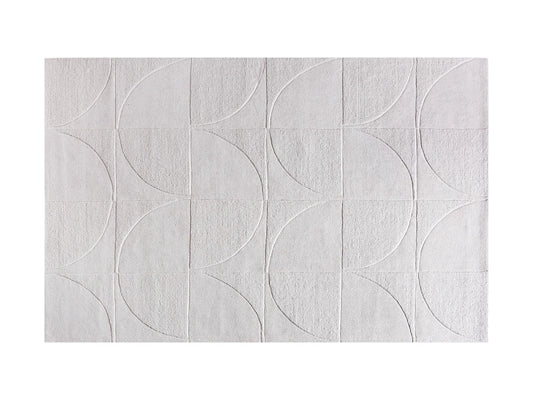 Tapis Japandi Relief Géométrique Laine - Miluna
