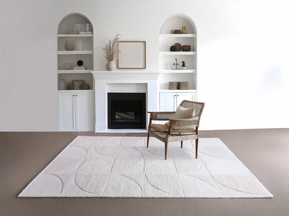 Tapis Japandi Relief Géométrique Laine - Miluna