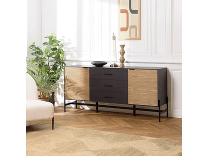 Buffet Pin Japandi Pieds Métal Noir - Charlie