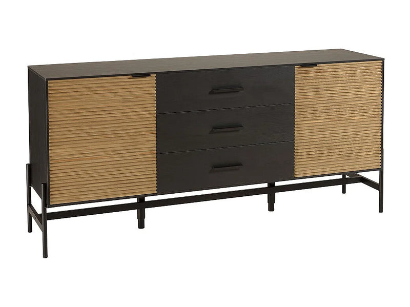 Buffet Pin Japandi Pieds Métal Noir - Charlie