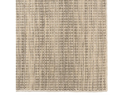Tapis Japandi Laine Tissée Blanc Kaki - Quentin