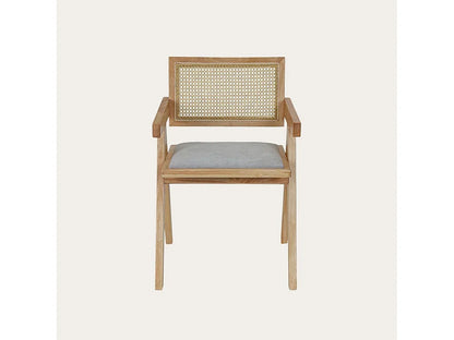 Chaise Japandi Hévéa Assise Tapissée Naturel - Naturel