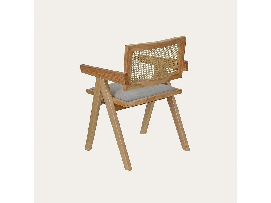 Chaise Japandi Hévéa Assise Tapissée Naturel - Naturel
