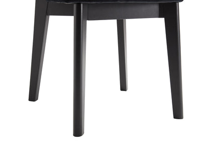 Duo Chaises Japandi Velours Effet Rotin Noir - Calenya