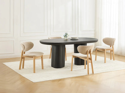 Lot De 6 Chaises Japandi Tissu Beige - Faldra