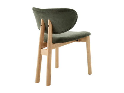 Lot De 2 Chaises Japandi Tissu Vert Hévéa - Faldra