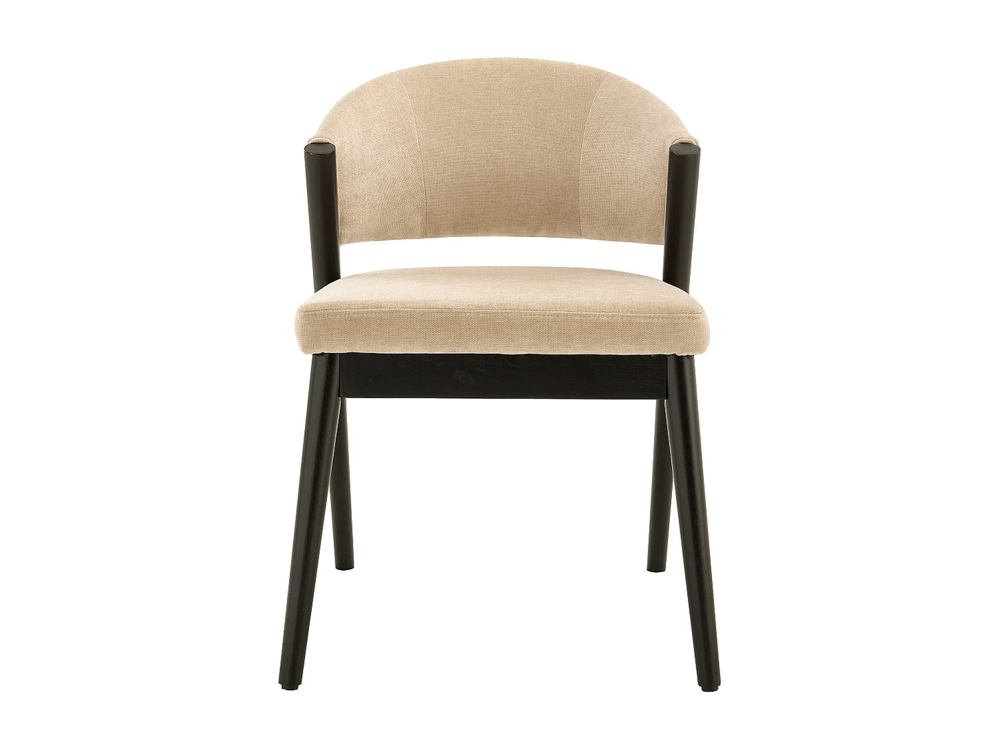Lot 2 Chaises Japandi Tissu Noir Et Beige - Zelvyn