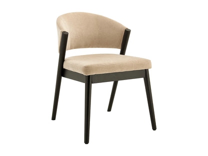 Lot 2 Chaises Japandi Tissu Noir Et Beige - Zelvyn