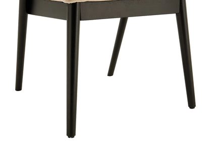 Lot 2 Chaises Japandi Tissu Noir Et Beige - Zelvyn