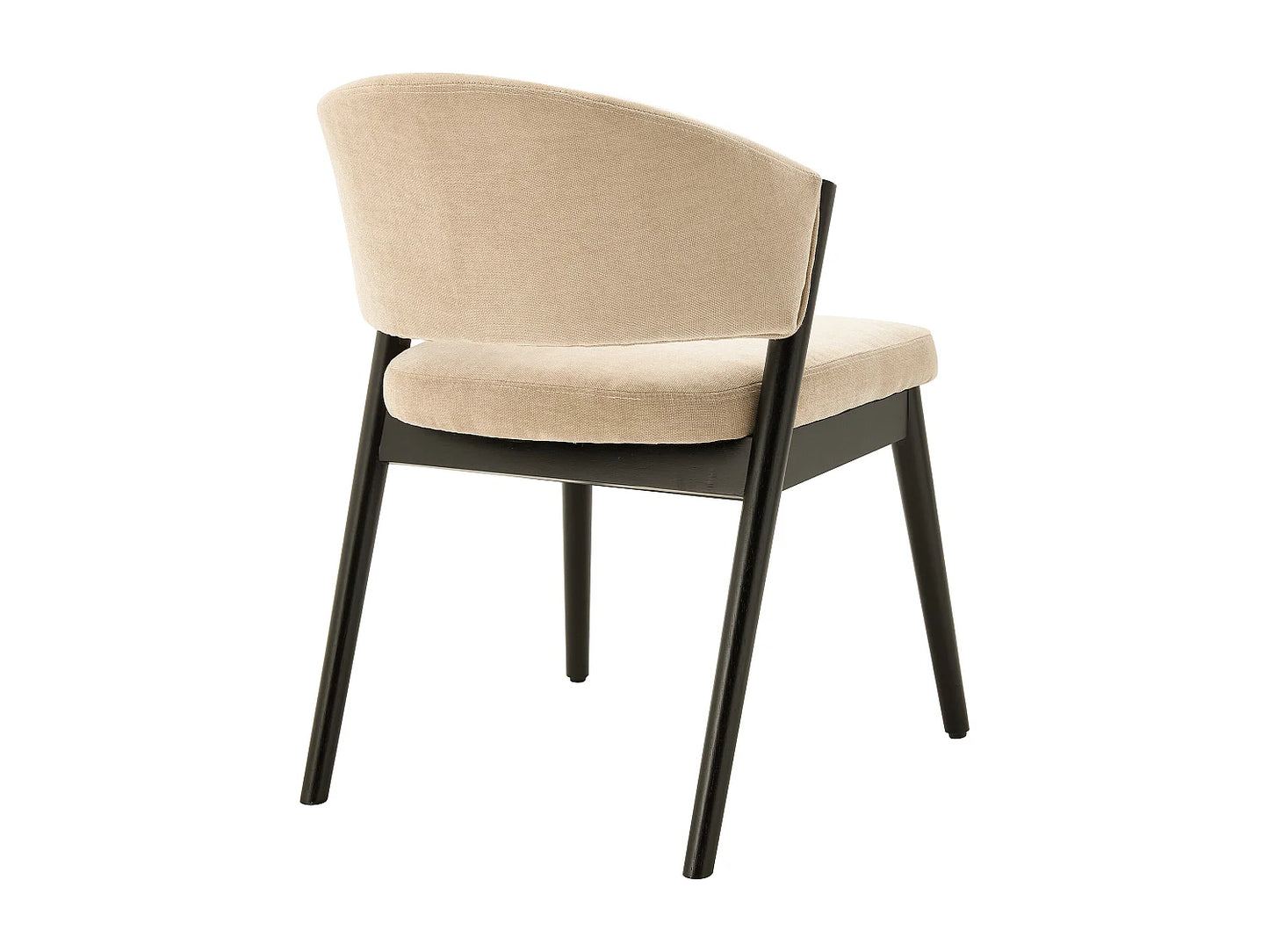 Lot 2 Chaises Japandi Tissu Noir Et Beige - Zelvyn