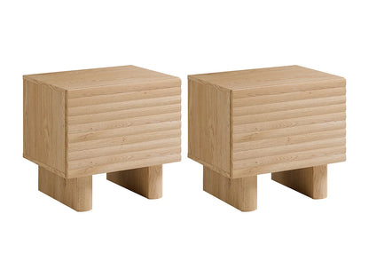 Duo Tables Chevet Japandi Naturel - Ludima