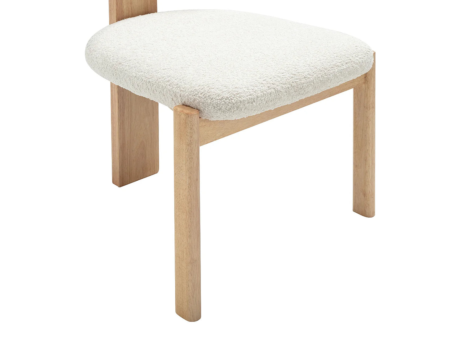 Lot De 2 Chaises Japandi Bouclette Et Hévéa - Wilana