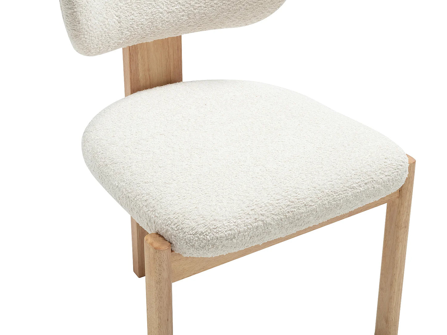 Lot De 2 Chaises Japandi Bouclette Et Hévéa - Wilana