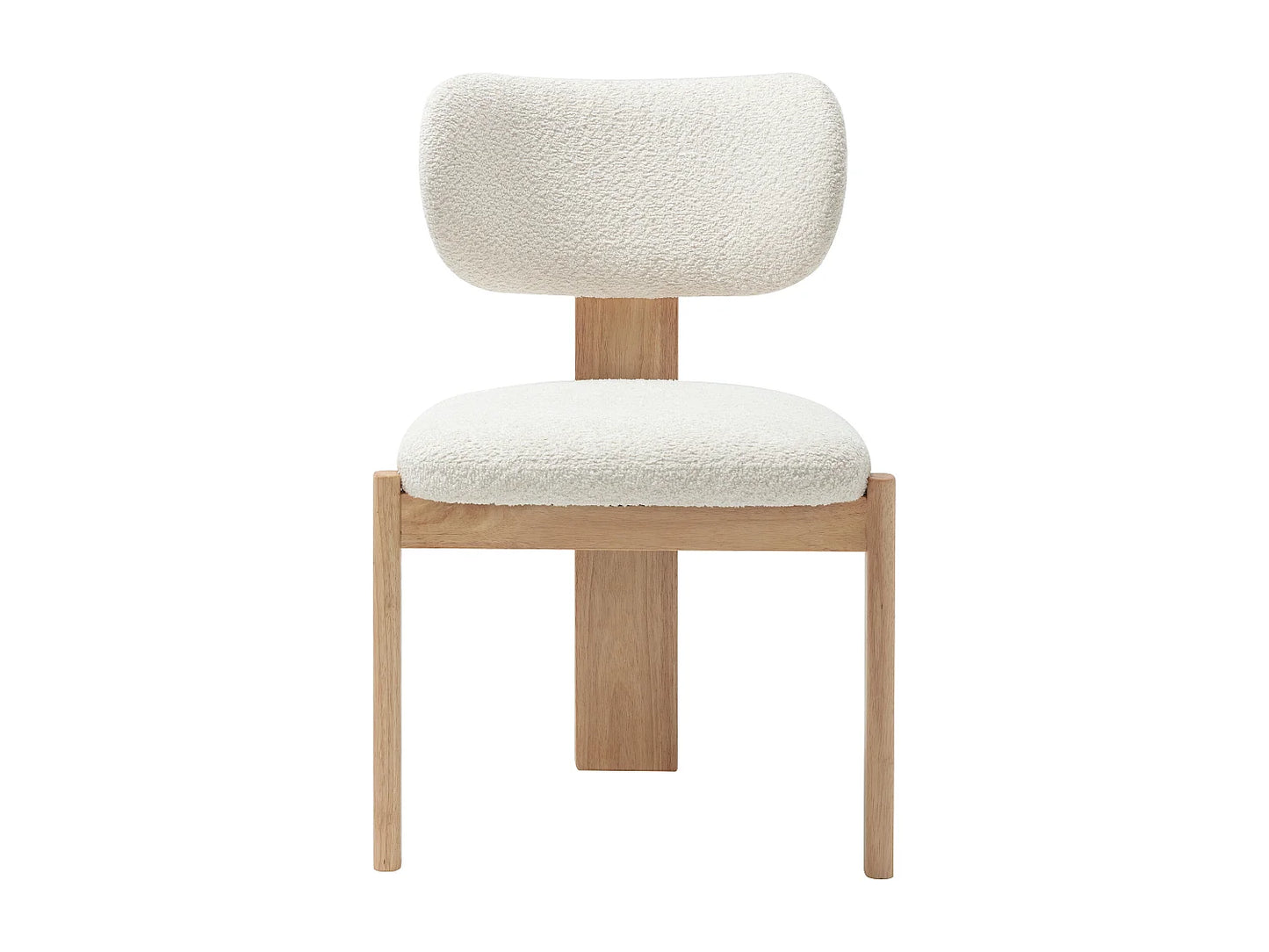 Lot De 2 Chaises Japandi Bouclette Et Hévéa - Wilana