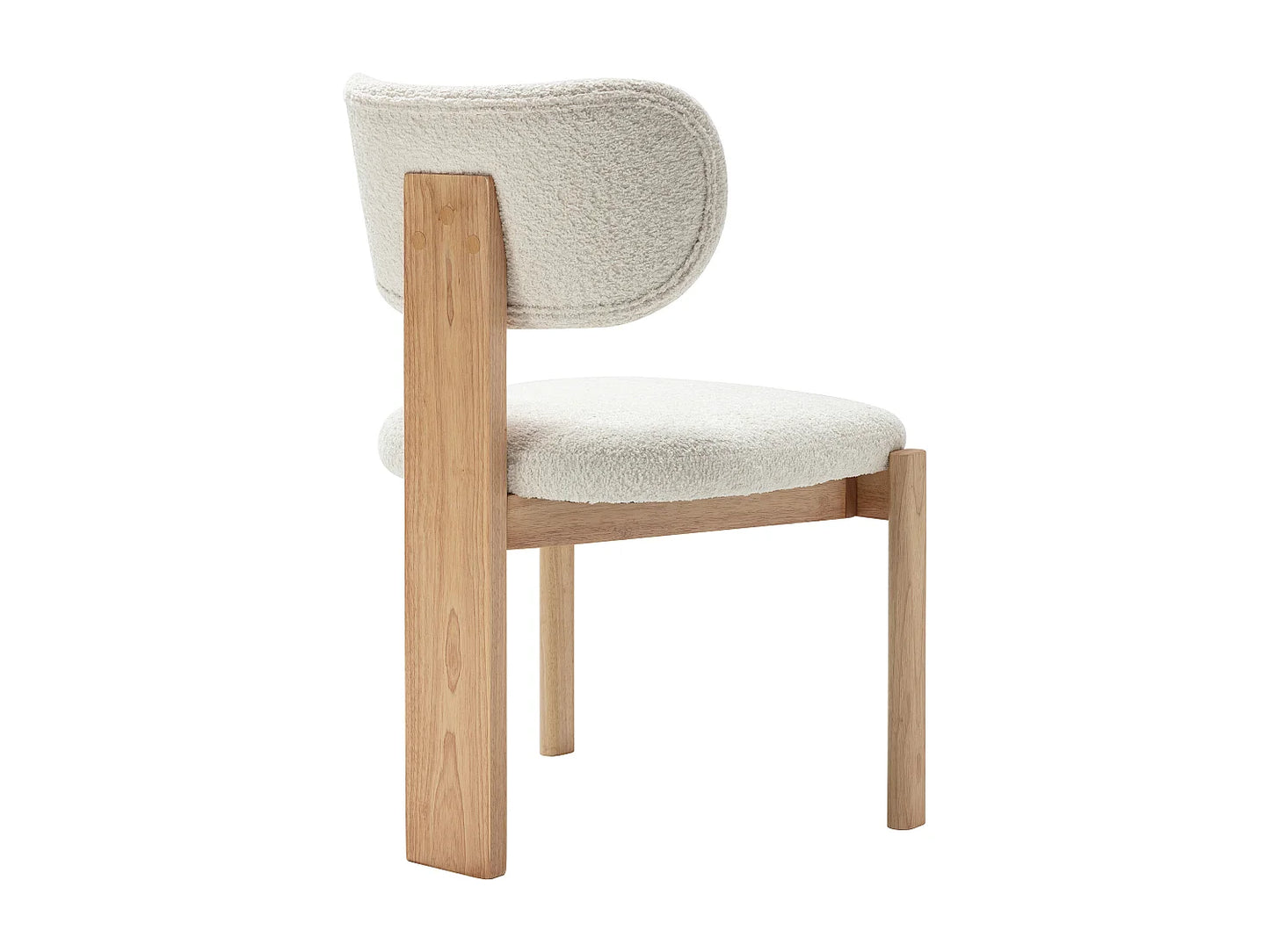 Lot De 2 Chaises Japandi Bouclette Et Hévéa - Wilana