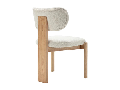 Lot De 2 Chaises Japandi Bouclette Et Hévéa - Wilana