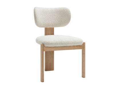 Lot De 2 Chaises Japandi Bouclette Et Hévéa - Wilana