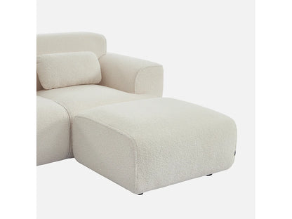 Pouf Canape Japandi Bouclette Blanche - Wallas