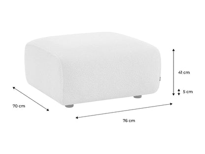 Pouf Canape Japandi Bouclette Blanche - Wallas