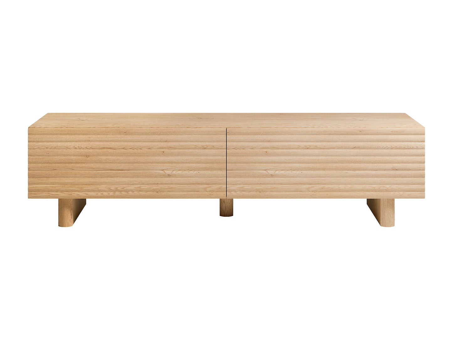 Meuble TV Japandi 2 Portes Bois Clair (MDF) 180 CM - Ludima
