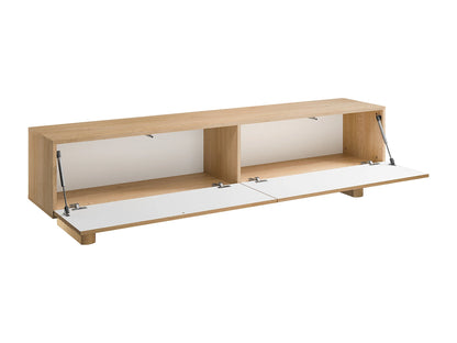 Meuble TV Japandi 2 Portes Bois Clair (MDF) 180 CM - Ludima