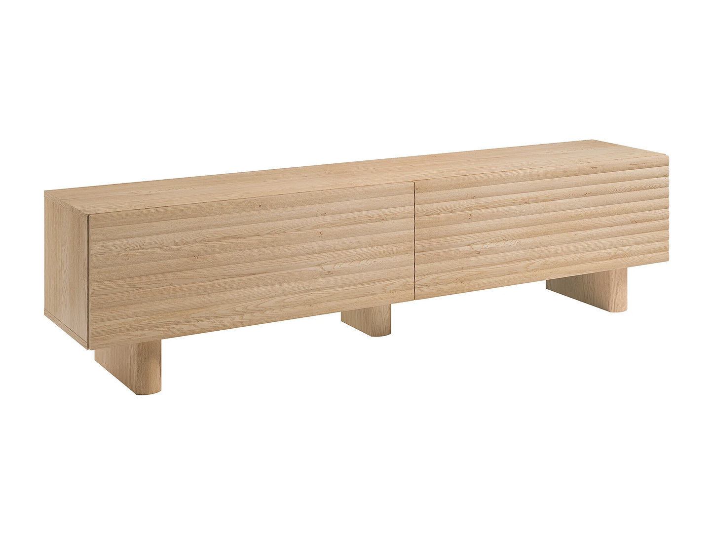 Meuble TV Japandi 2 Portes Bois Clair (MDF) 180 CM - Ludima