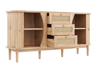 Buffet Rotin Japandi Portes Coulissantes - Naturel