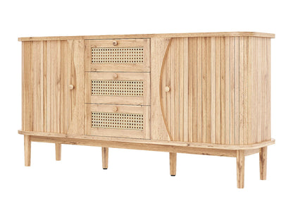 Buffet Rotin Japandi Portes Coulissantes - Naturel