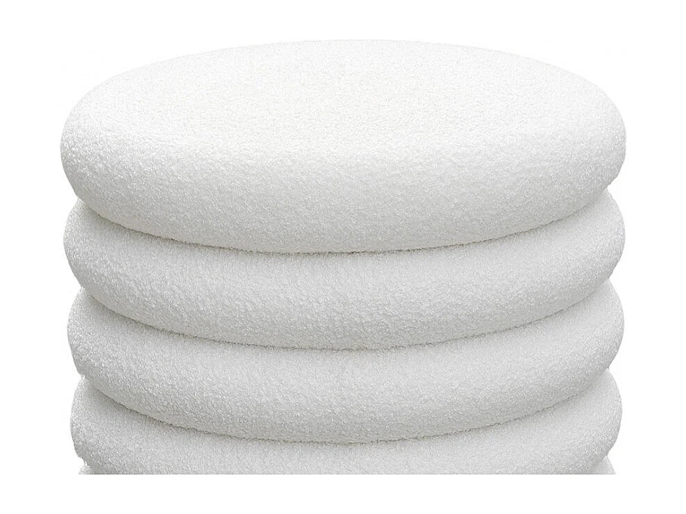 Pouf Coffre Japandi Rond Bouclette - Bubble