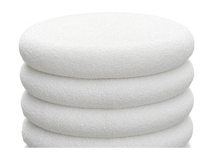 Pouf Coffre Japandi Rond Bouclette - Bubble