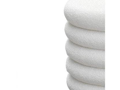 Pouf Coffre Japandi Rond Bouclette - Bubble