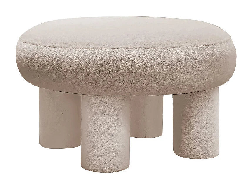 Tabouret Rond Japandi Bouclette Crème - Bloomi
