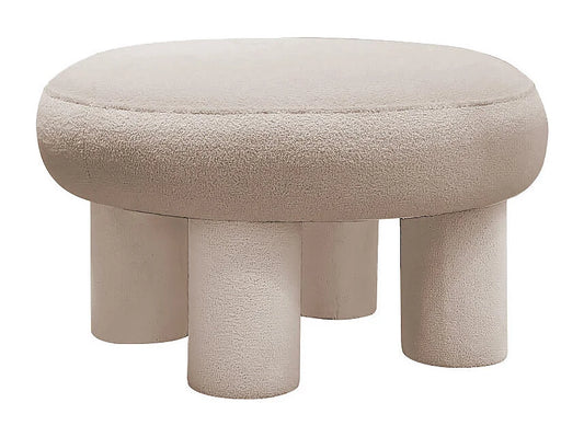 Tabouret Rond Japandi Bouclette Crème - Bloomi