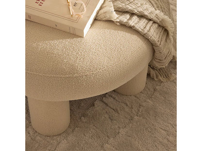 Tabouret Rond Japandi Bouclette Crème - Bloomi