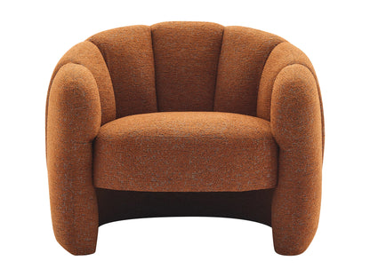 Fauteuil Japandi Coquillage Chenille Terracotta - Delipo