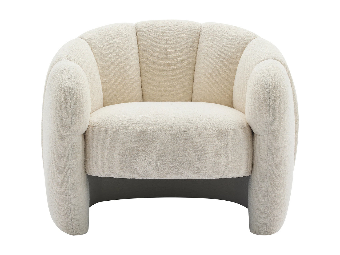 Fauteuil Japandi Coquillage Chenille Beige - Delipo