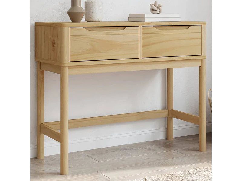 Table Console Japandi Pin Massif - Pin