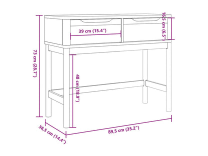 Table Console Japandi Pin Massif - Pin