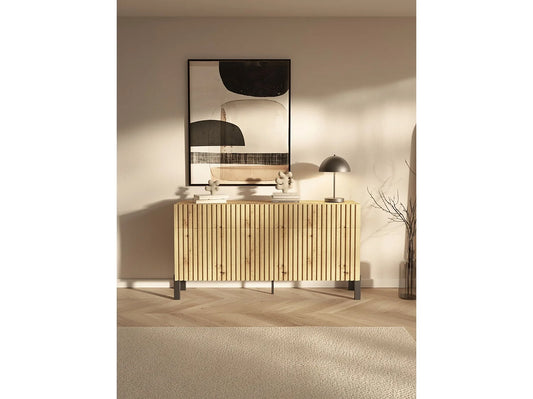 Buffet Lamelles Japandi Chêne Artisan - Telire