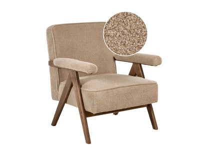 Fauteuil Japandi Bouclette Beige Sable - Evje