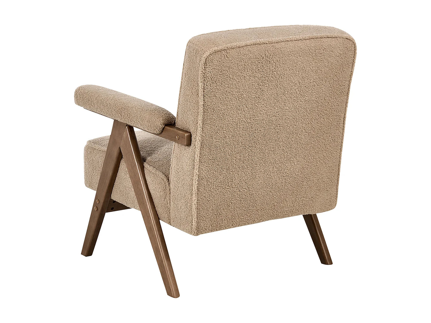 Fauteuil Japandi Bouclette Beige Sable - Evje